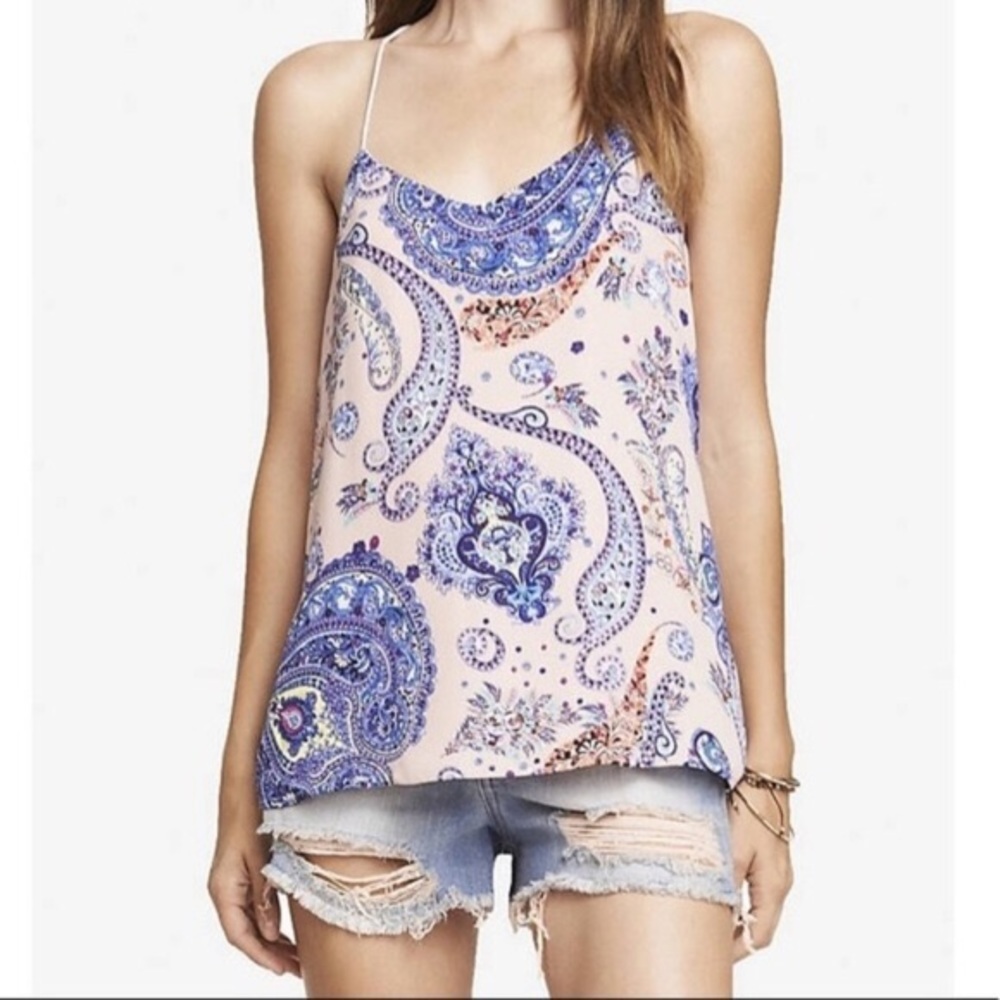 Express Barcelona Paisley Blush Racerback Tank.